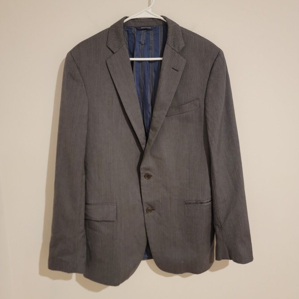 Brooks Brothers Regent‎ Mens Blazer Herringbone Size 41L Wool Gray Luxury